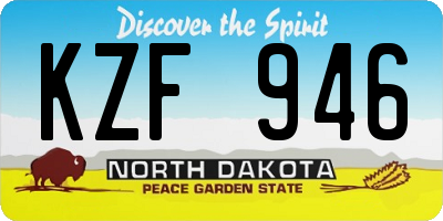 ND license plate KZF946