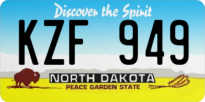 ND license plate KZF949