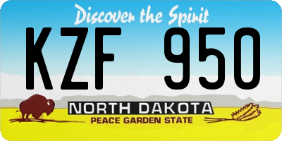ND license plate KZF950