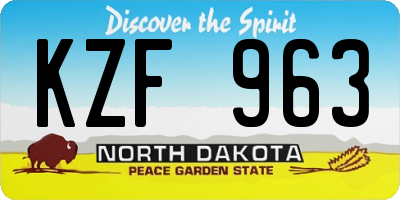 ND license plate KZF963