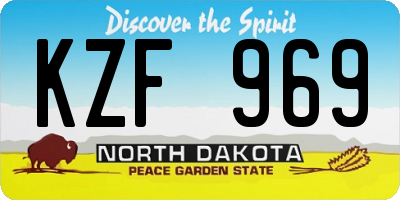 ND license plate KZF969