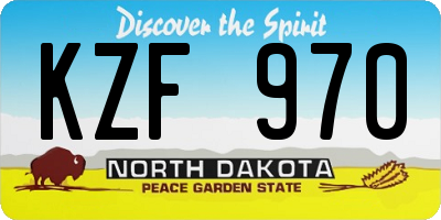 ND license plate KZF970