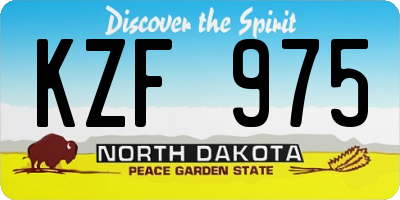 ND license plate KZF975