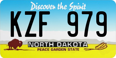 ND license plate KZF979