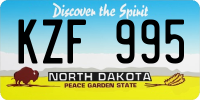 ND license plate KZF995