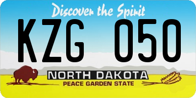 ND license plate KZG050