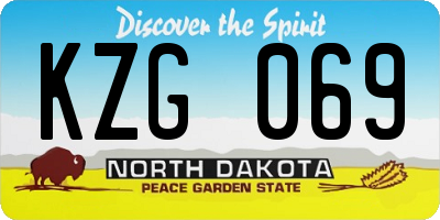 ND license plate KZG069