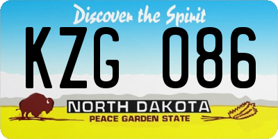 ND license plate KZG086