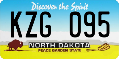 ND license plate KZG095