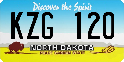 ND license plate KZG120