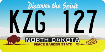 ND license plate KZG127