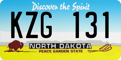 ND license plate KZG131