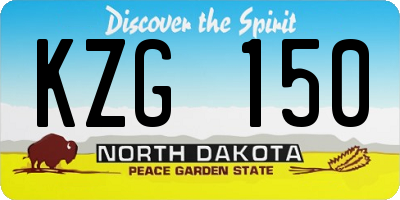 ND license plate KZG150