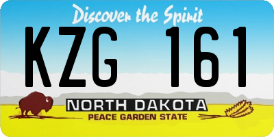 ND license plate KZG161