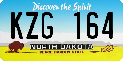 ND license plate KZG164