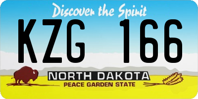 ND license plate KZG166