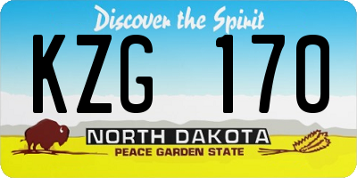 ND license plate KZG170