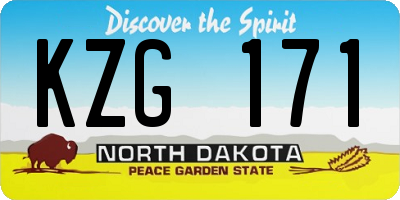 ND license plate KZG171
