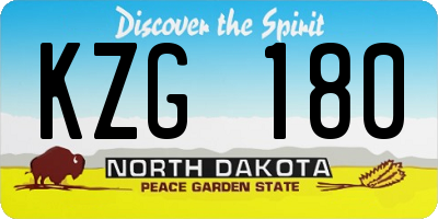 ND license plate KZG180