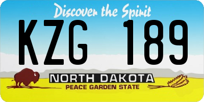 ND license plate KZG189