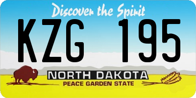 ND license plate KZG195