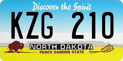 ND license plate KZG210