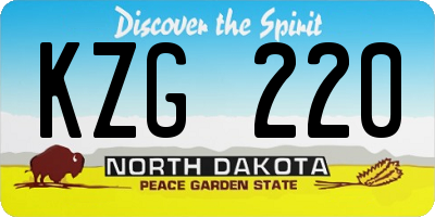 ND license plate KZG220