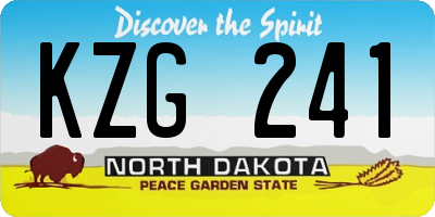 ND license plate KZG241