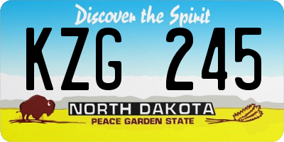 ND license plate KZG245