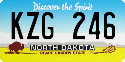 ND license plate KZG246