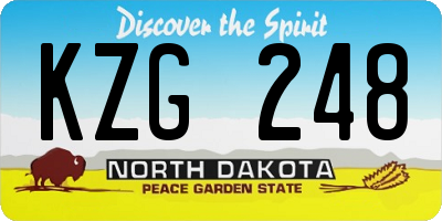 ND license plate KZG248