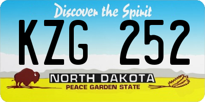 ND license plate KZG252