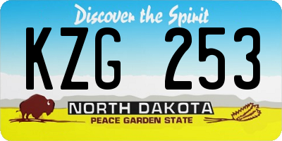 ND license plate KZG253