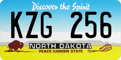 ND license plate KZG256