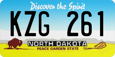 ND license plate KZG261