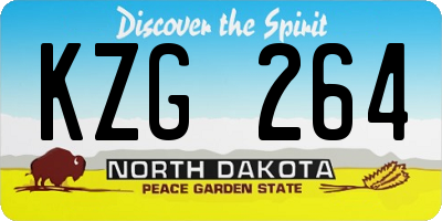 ND license plate KZG264