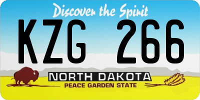 ND license plate KZG266