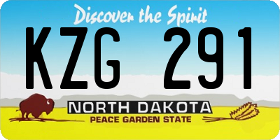 ND license plate KZG291