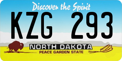 ND license plate KZG293