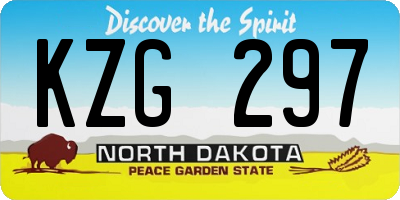 ND license plate KZG297