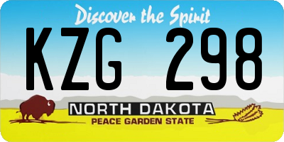 ND license plate KZG298