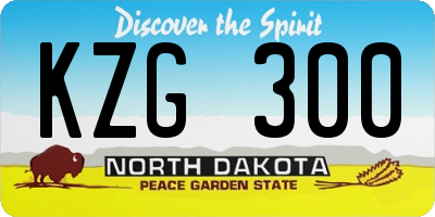 ND license plate KZG300