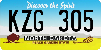 ND license plate KZG305