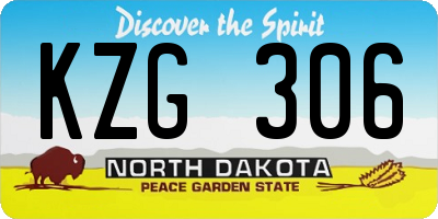 ND license plate KZG306