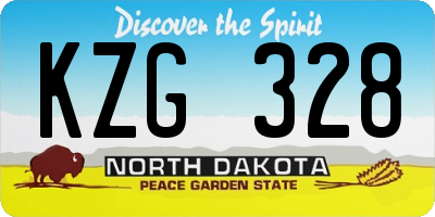 ND license plate KZG328