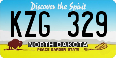ND license plate KZG329