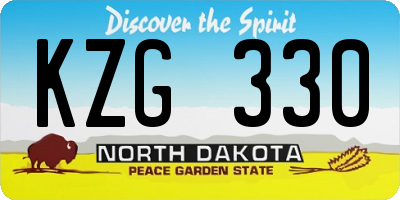 ND license plate KZG330