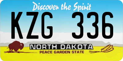 ND license plate KZG336