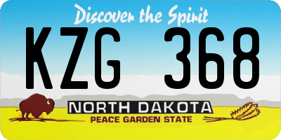 ND license plate KZG368