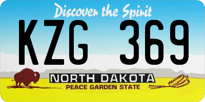 ND license plate KZG369